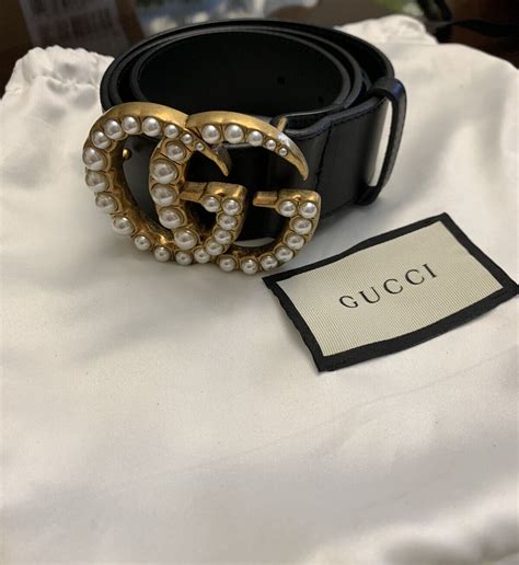 small gucci belt with pearls|Gucci pearl belt small.